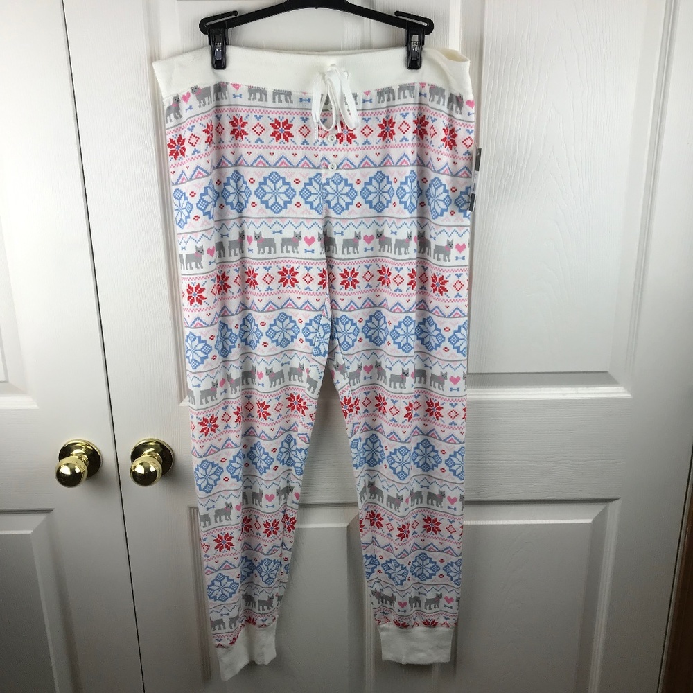 PJ Salvage Just Peachy Jogger Pajama Pants Dogs